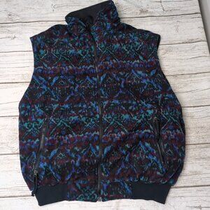 Columbia Reversible Vintage Fleece Vest Full-Zip Aztec Geometric Print Men L